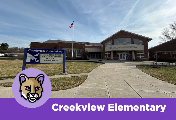 Picture of Creekview Elementary with text that reads Creekview Elementary